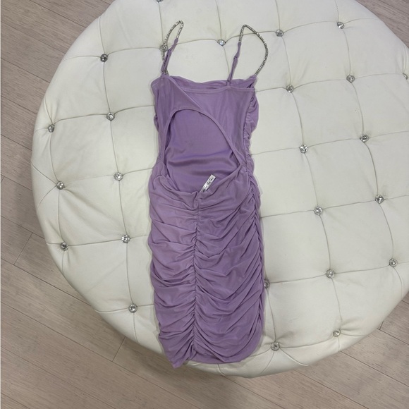 Lavender Ruched Dress - Picture 2 of 5